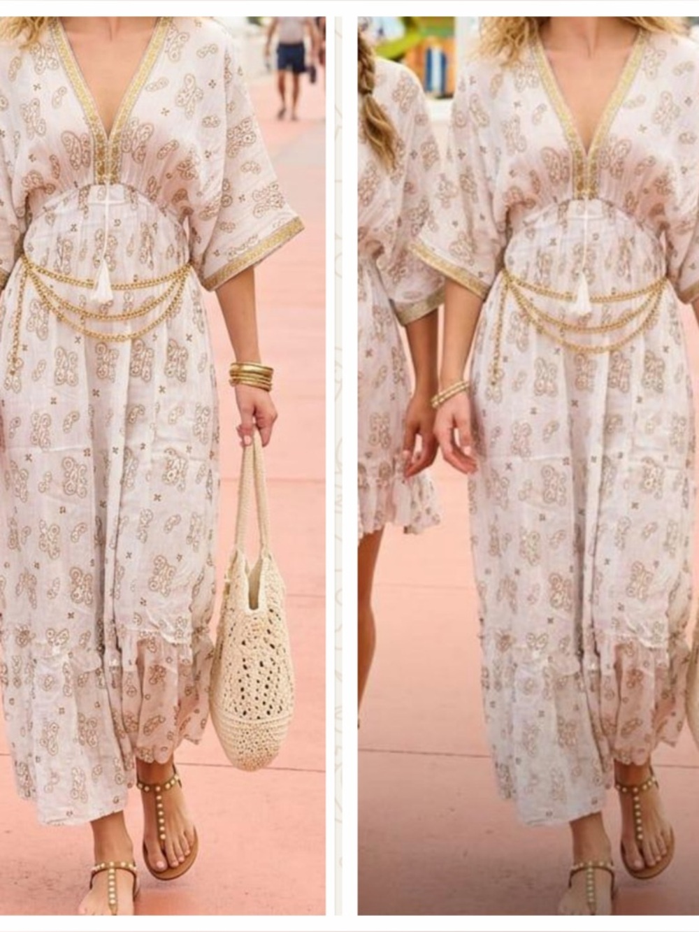 ShopEvelynne Cream Paisley Maxi Dress